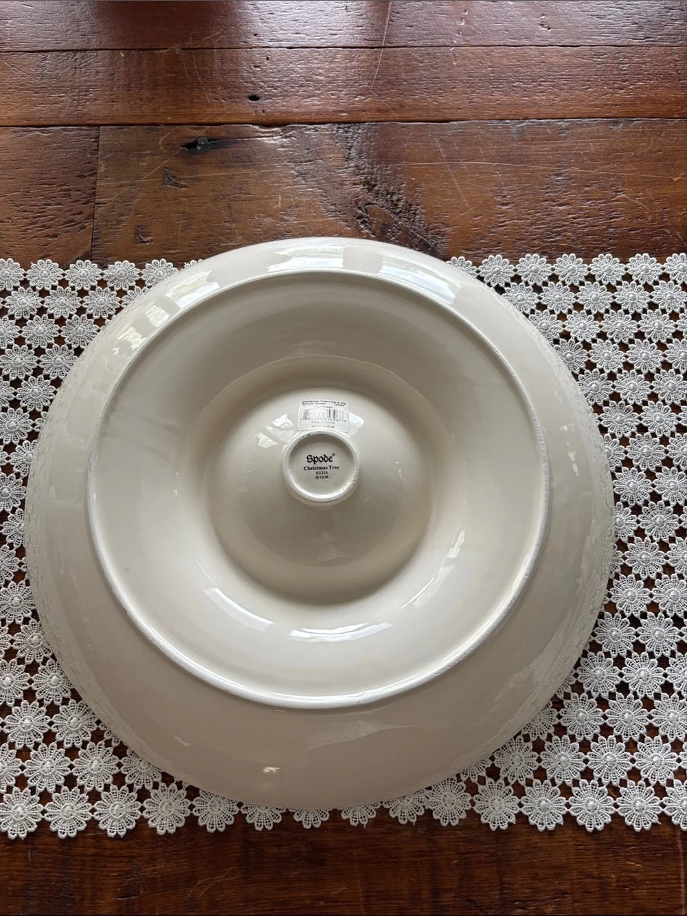 Spode Christmas Tree Chip & Dip Serving Bowl - Green/Red